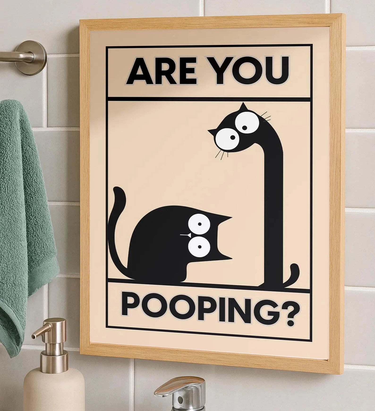 LOSARIS - Funny Cat Badezimmerbild