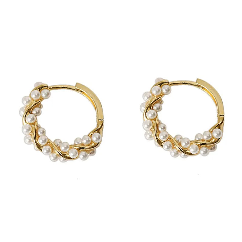 Losaris - French Pearl Hoop Earrings