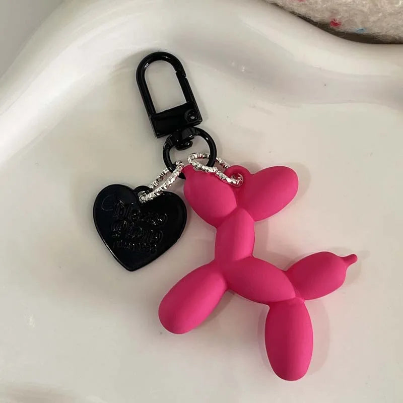 Fashion Keychain Punk Y2K Balloon Dog Keychains for Women Bag Pendant Jewelry Trinket Girl's Car Key Ring Key Chain Accessories