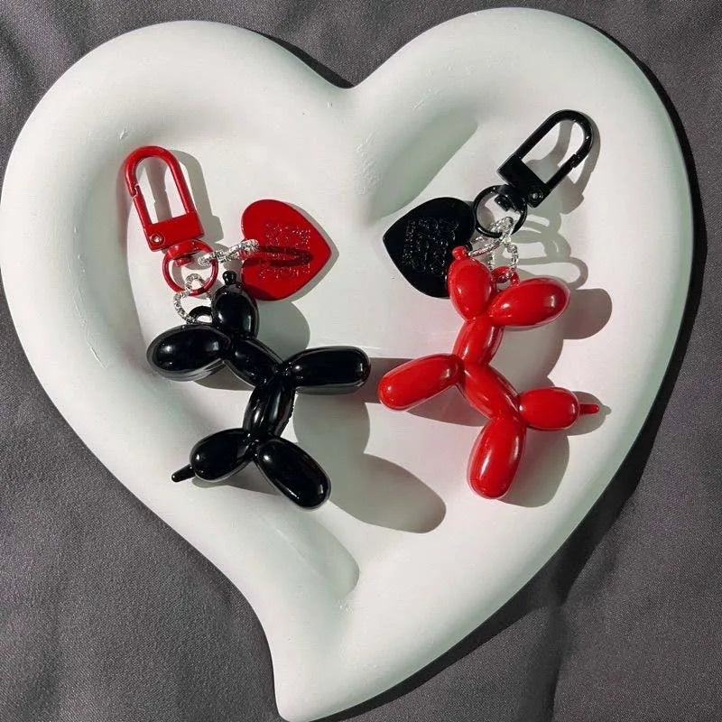 Fashion Keychain Punk Y2K Balloon Dog Keychains for Women Bag Pendant Jewelry Trinket Girl's Car Key Ring Key Chain Accessories