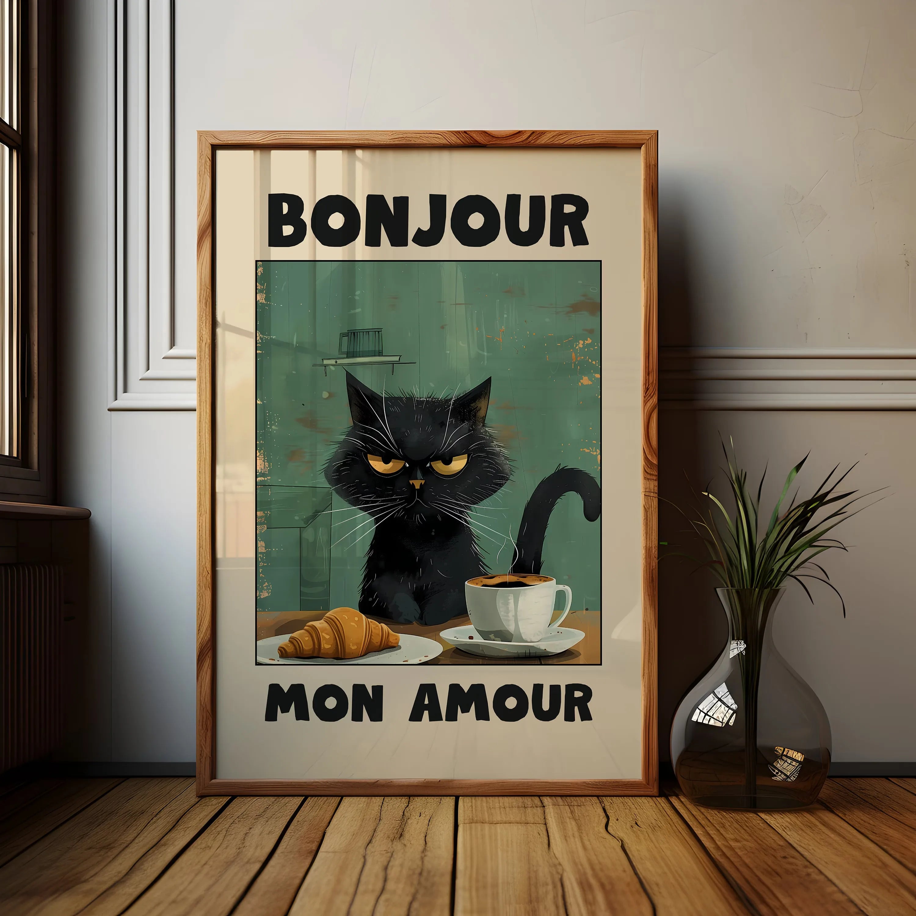 LOSARIS - „Bonjour Mon Amour“ Katzen-Poster - Edition I