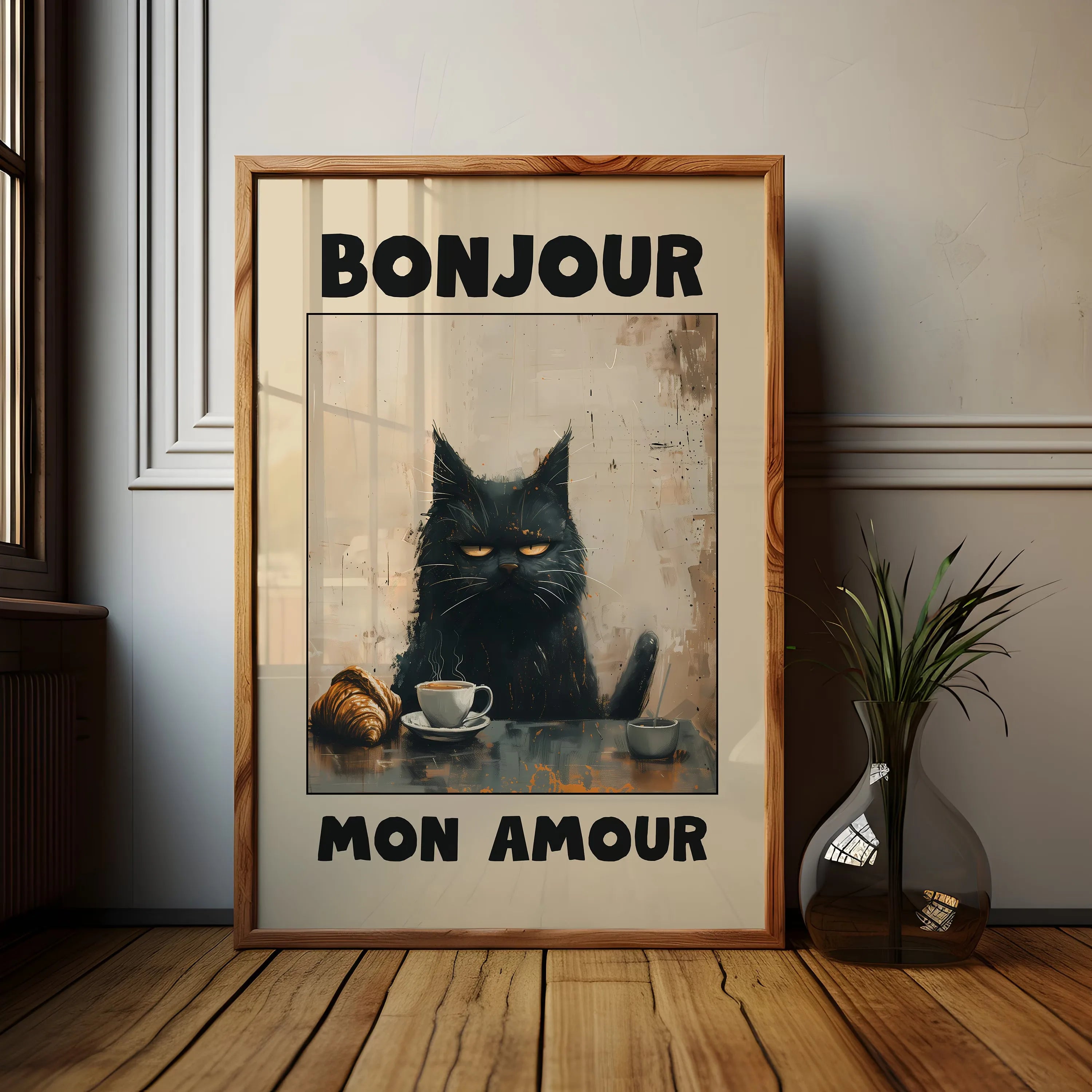 LOSARIS - „Bonjour Mon Amour“ Katzen-Poster - Edition I